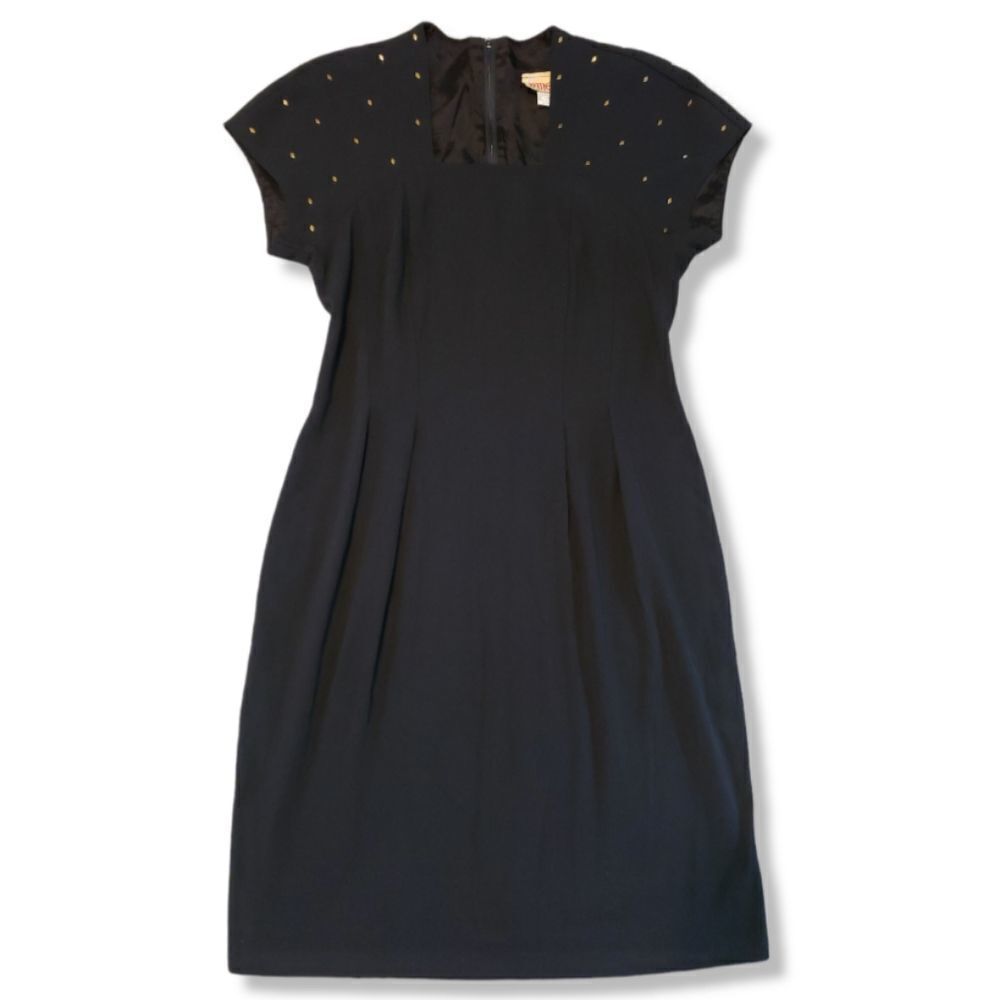 Vintage Dress Katie Petites MFG Dress Size 6 Women's Square Neck Studded Studs